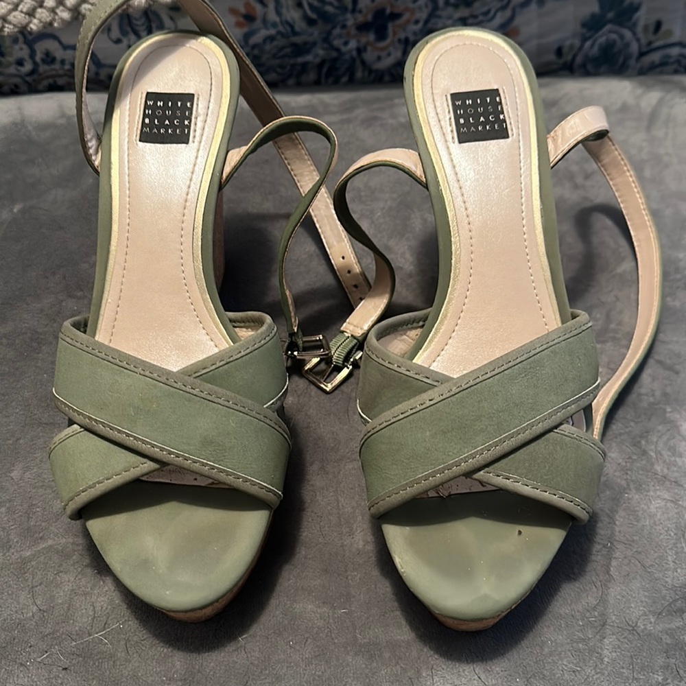WHBM cork platform shoes